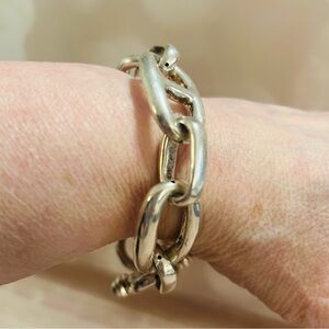 925 Sterling Silver 8” Chunky Link Bracelet w/ Seniorita Clasp